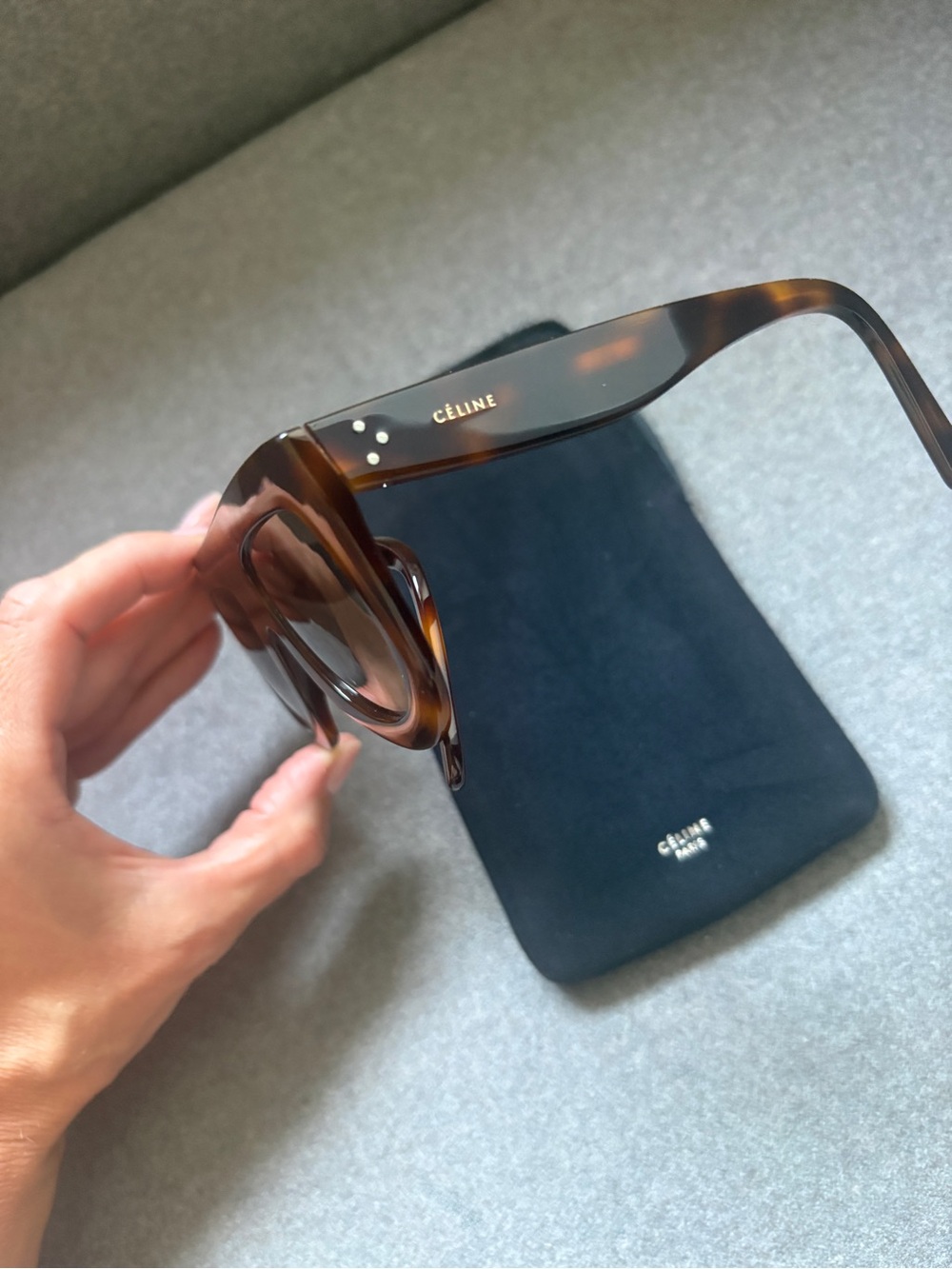 Celine Tortoiseshell Brown Oversized Shield Sunglasses - Picture 2 of 7